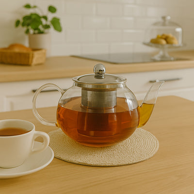 Szklany dzbanek, zaparzacz do herbaty - 850 ml