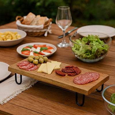 Deska do serwowania przekąsek, 25 x 50 cm, drewniana