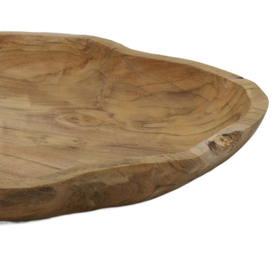 Taca dekoracyjna z drewna tekowego, 35x30x4 cm, półmisek na owoce