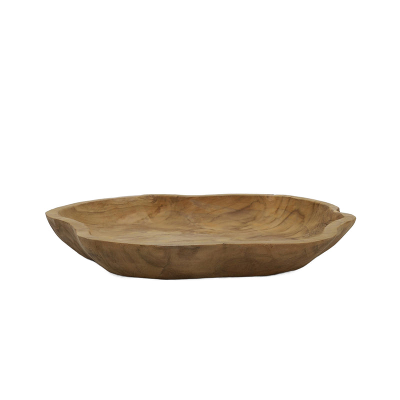 Taca dekoracyjna z drewna tekowego, 35x30x4 cm, półmisek na owoce