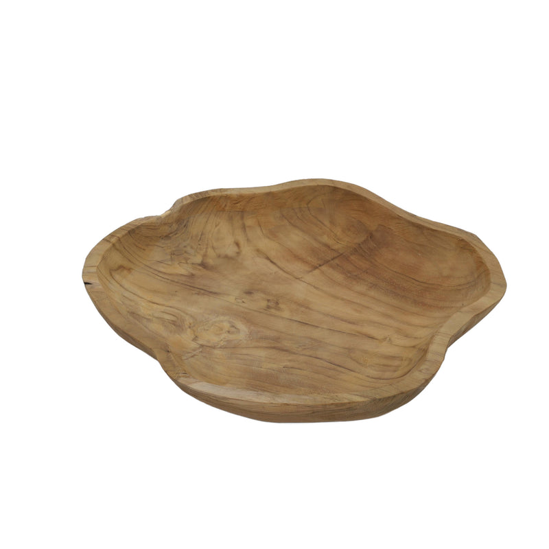 Taca dekoracyjna z drewna tekowego, 35x30x4 cm, półmisek na owoce