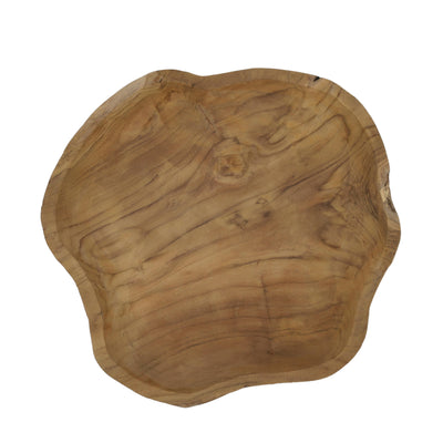 Taca dekoracyjna z drewna tekowego, 35x30x4 cm, półmisek na owoce