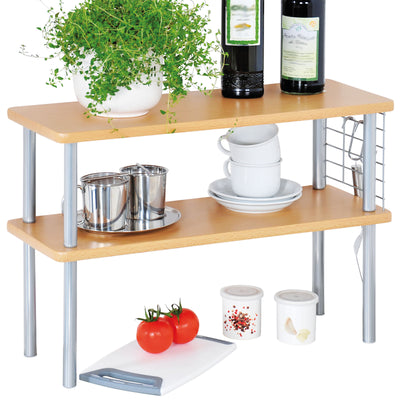 OUTLET Półka kuchenna na blat, 2-poziomowa, drewno bukowe, Kesper