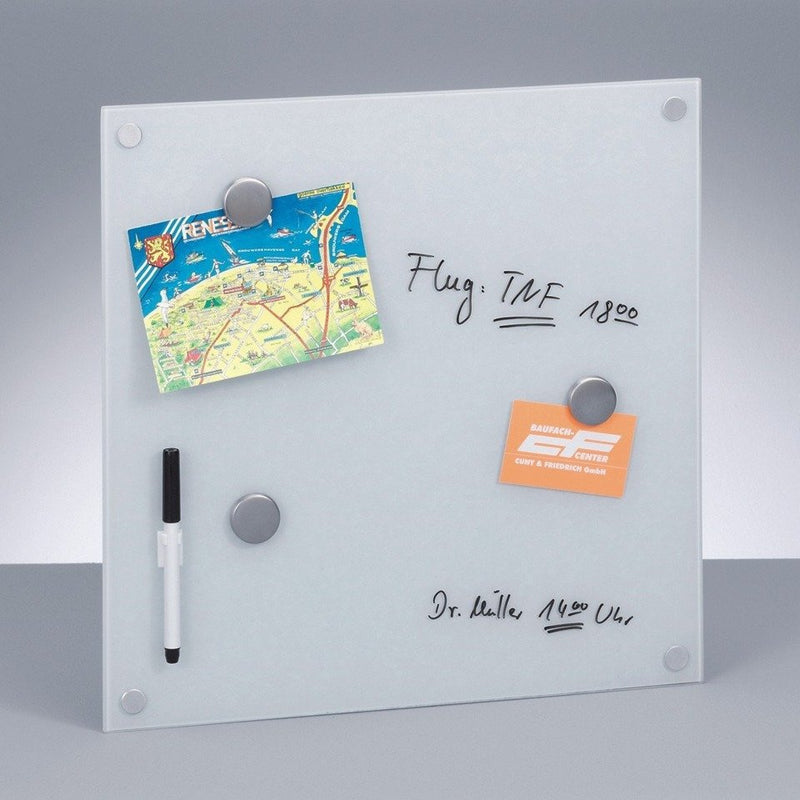 OUTLET Szklana tablica magnetyczna MEMO + 3 magnesy, 40x40 cm, ZELLER