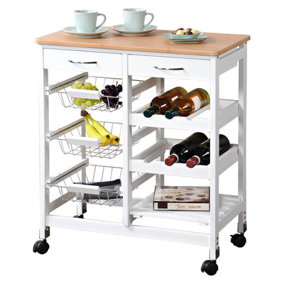 OUTLET Wózek kuchenny duży, 2 półki na butelki, KESPER