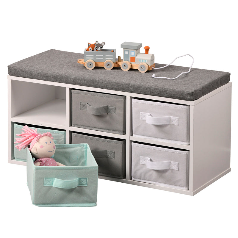 OUTLET Ławka dziecięca z 6 organizerami tekstylnymi, Kesper