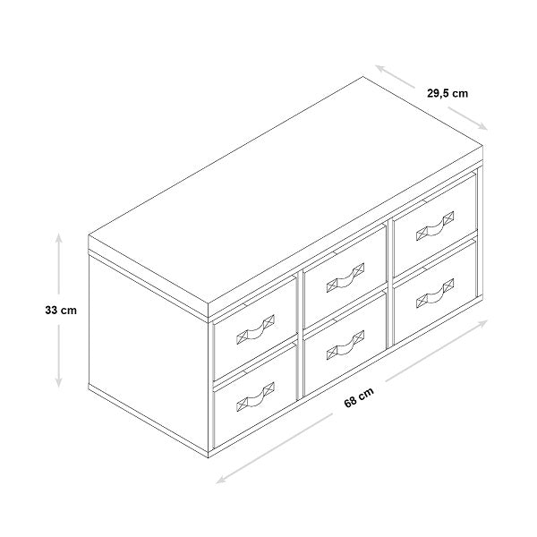 OUTLET Ławka dziecięca z 6 organizerami tekstylnymi, Kesper