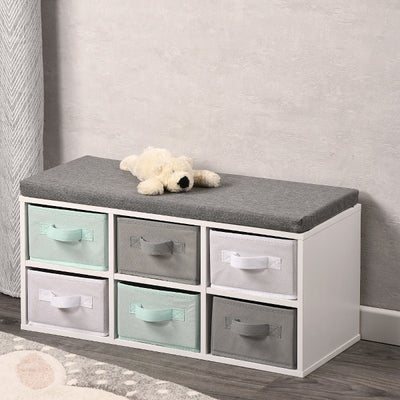 OUTLET Ławka dziecięca z 6 organizerami tekstylnymi, Kesper