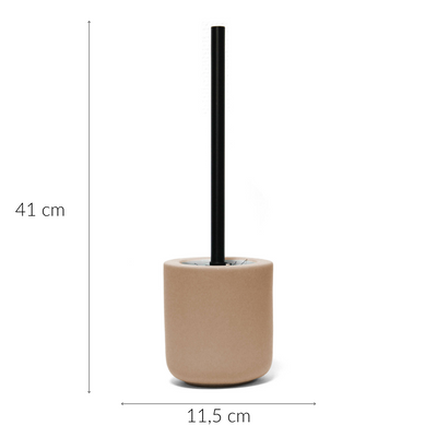 Szczotka toaletowa z czarną rączką i ceramicznym pojemnikiem, MAMBO