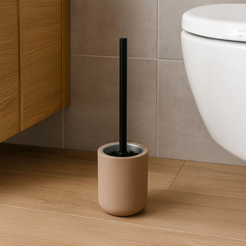Szczotka toaletowa z czarną rączką i ceramicznym pojemnikiem, MAMBO