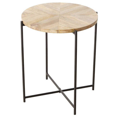 OUTLET Stolik kawowy z blatem z drewna mango MANDI, Ø 46 cm