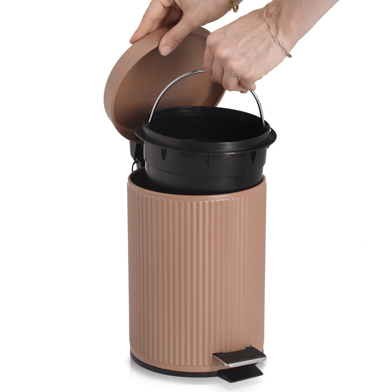 Metalowy kosz łazienkowy BRASS TONE, 3 l