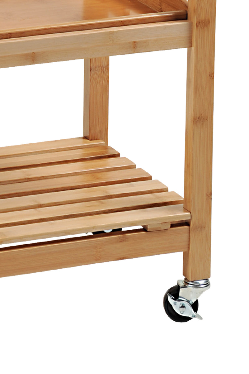 OUTLET Wózek kuchenny z wyjmowaną tacą i koszem na warzywa, bambus, Kesper