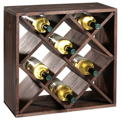 OUTLET Stojak na wino wykonany z drewna sosnowego