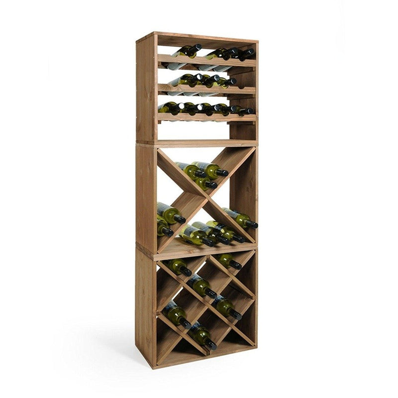 OUTLET Stojak na wino wykonany z drewna sosnowego