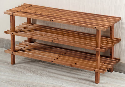 OUTLET Szafka na buty drewniana, 3 poziomy, KESPER