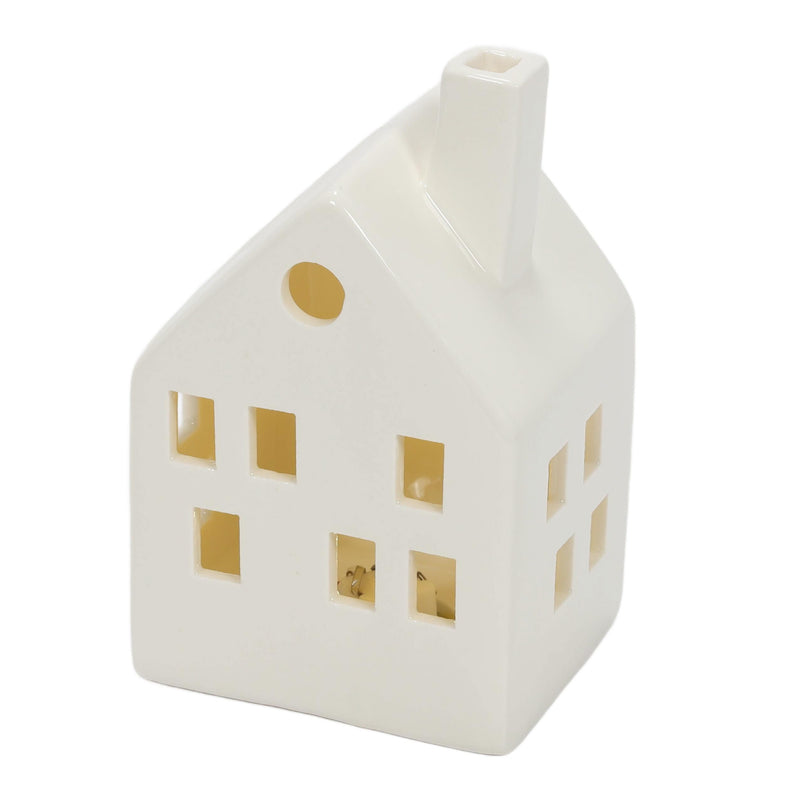 Ceramiczne domki LED SCANDI, 3 ozdoby świetlne