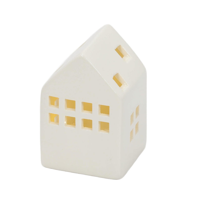 Ceramiczne domki LED SCANDI, 3 ozdoby świetlne