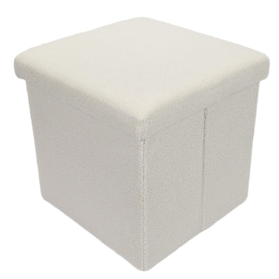 Pufa ze schowkiem boucle BINI, 38 x 38 x 38 cm