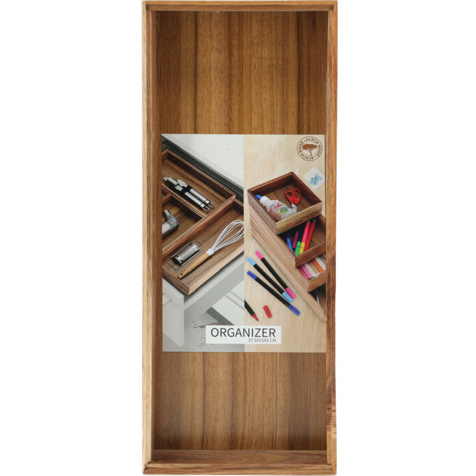 Drewniany organizer na biurko HEDO do szuflady, 37,5 x 15 x 5 cm