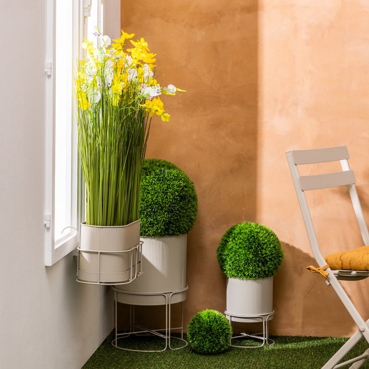 Donice metalowe, 2 sztuki, AZE, Ø 30 cm