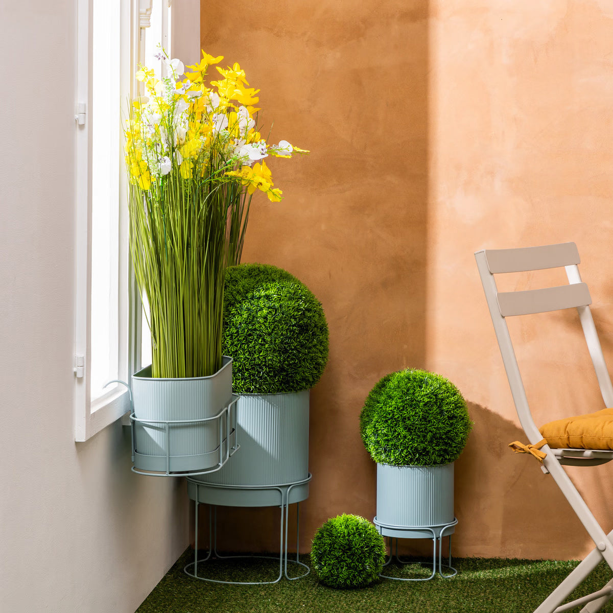 Donice metalowe, 2 sztuki, AZE, Ø 30 cm