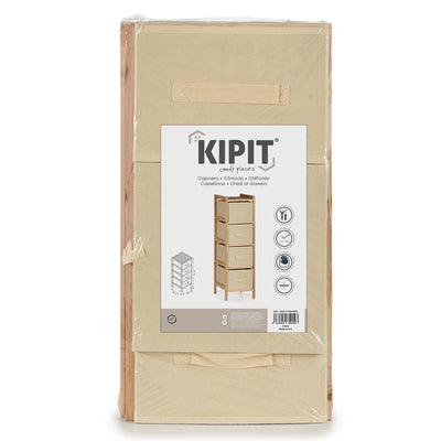 OUTLET Komoda z 4 szufladami z tkaniny