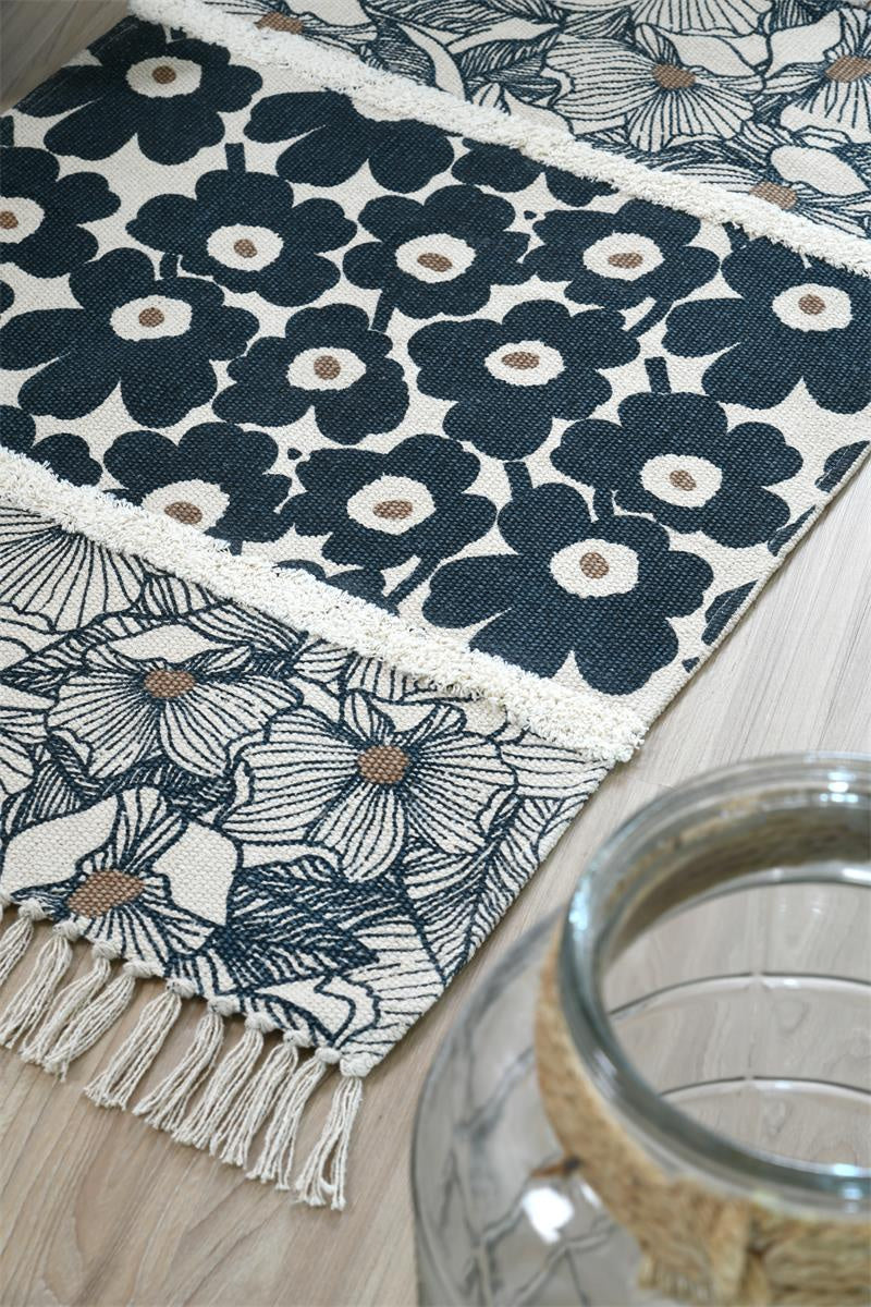 Dywanik bawełniany w kwiaty, EUGENIE, 60 x 90 cm