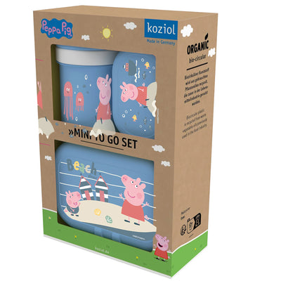 Zestaw bidon 200 ml i śniadaniówka Świnka Peppa Waves To Go, 3-częściowy, KOZIOL
