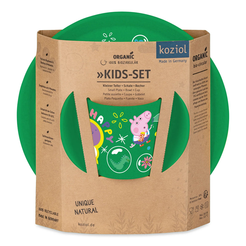 Zestaw naczyń dla dzieci Connect Świnka Peppa Pop, 3-częściowy, KOZIOL