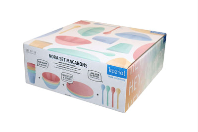 Zestaw naczyń turystycznych NORA MACARONS, 16-częściowy, KOZIOL