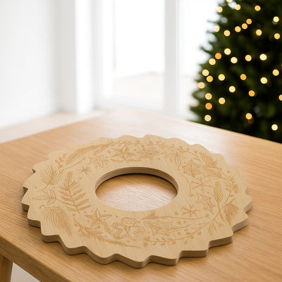 Bambusowa taca do serowania przekąsek BELLUNE wianek świąteczny, Ø 30 cm