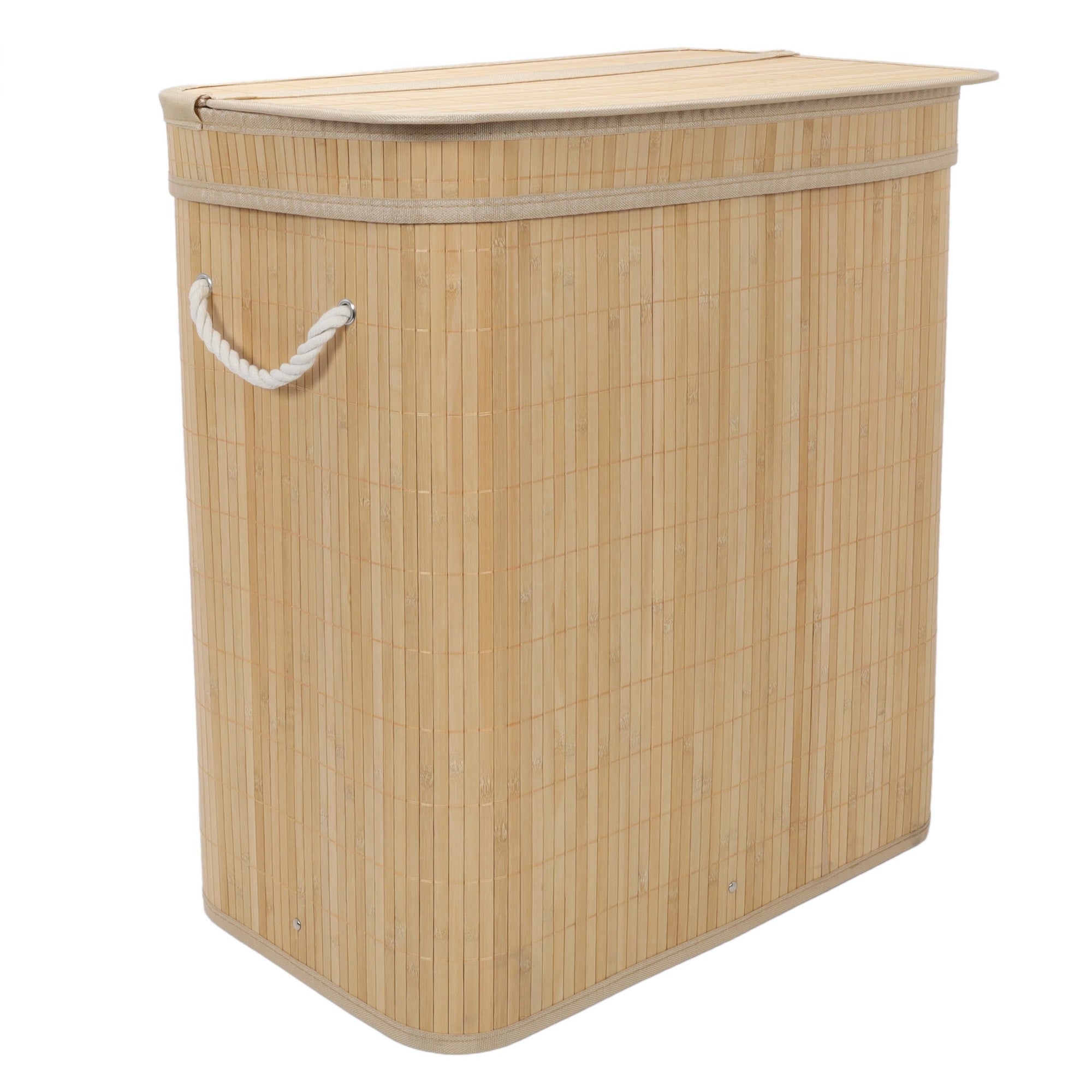 Bambusowy kosz na pranie, dwukomorowy ARVI, 100 l