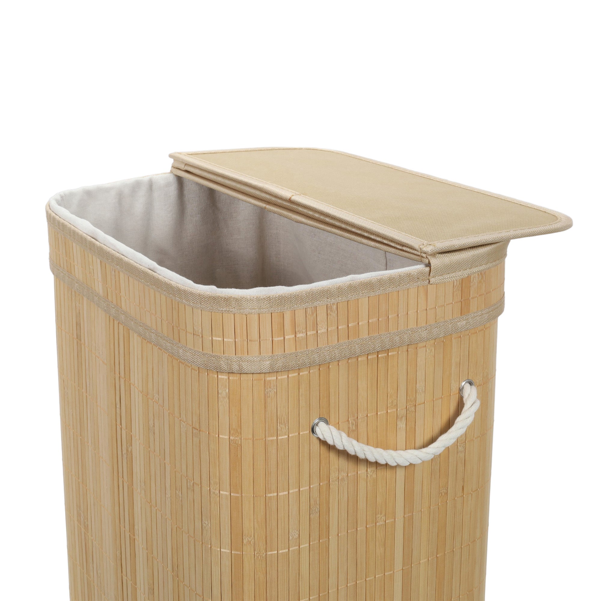 Bambusowy kosz na pranie z pokrywą LUVA, 80 l