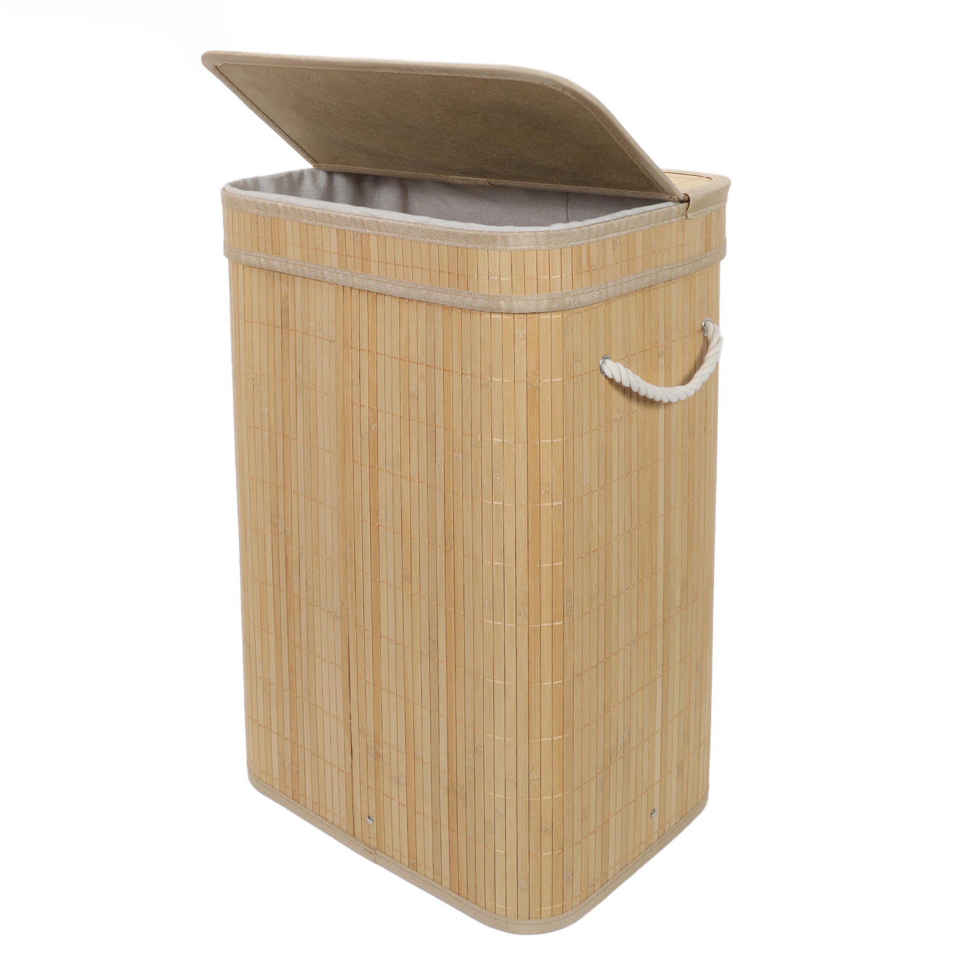 Bambusowy kosz na pranie z pokrywą LUVA, 80 l