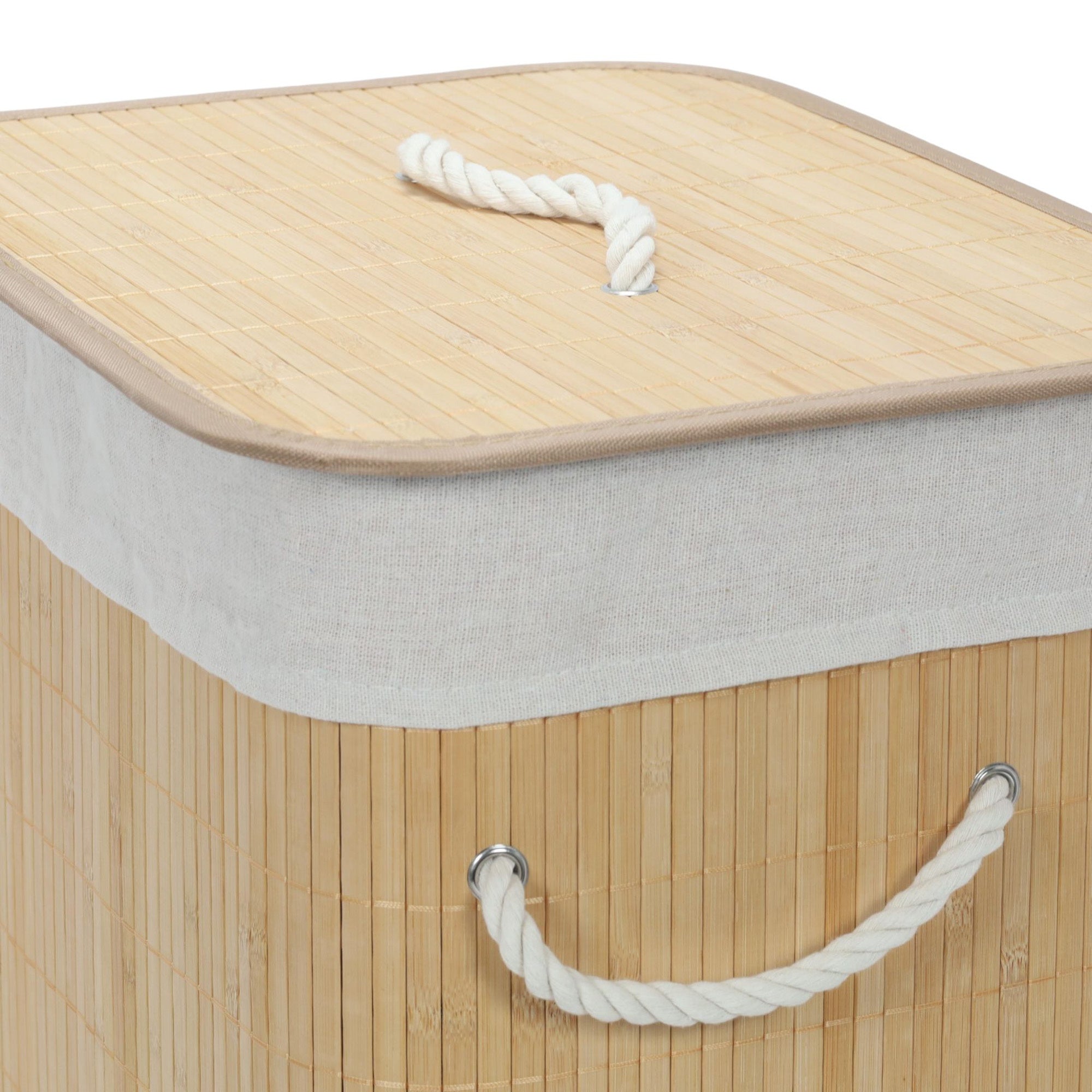 Bambusowy kosz na pranie z wyjmowanym workiem SANA, 60 l