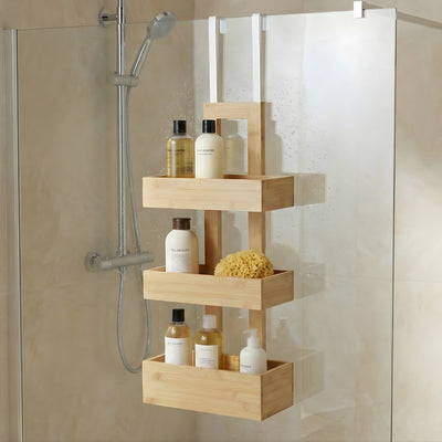 Bambusowy wieszak łazienkowy na drzwi RANT, 74 cm