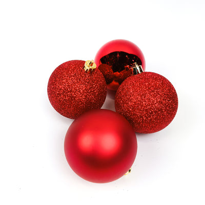 Bombki o różnym wykończeniu, Ø 8 cm, 4 szt.