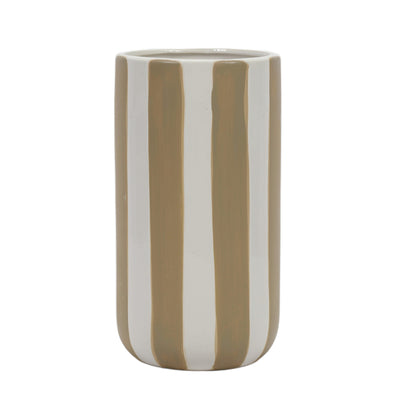 Ceramiczny wazon w grube pionowe pasy, Ø 12 x 20 cm