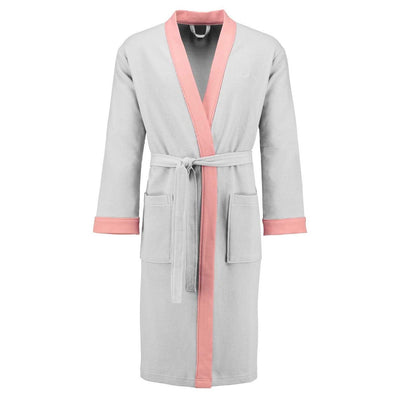 Damski szlafrok kąpielowy z kieszeniami, wiązany w talii, 100% bawełna - biały z różowymi wstawkami, L, Esprit