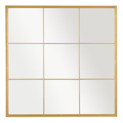 Dekoracyjne lustro ścienne w złotej ramie, 90 x 90 cm