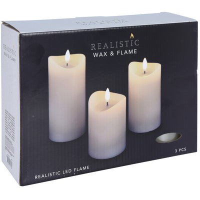 Dekoracyjne świece LED Ø 7 cm, 3 szt.