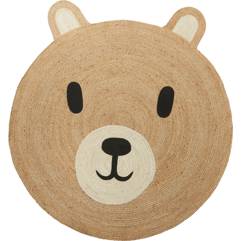 Dywanik do pokoju dziecięcego NIMI, miś z uszkami, Ø 117 cm