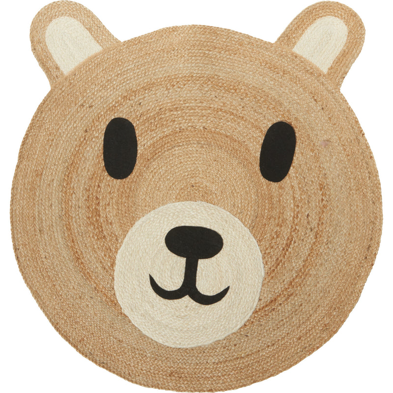 Dywanik do pokoju dziecięcego NIMI, miś z uszkami, Ø 90 cm