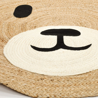 Dywanik do pokoju dziecięcego NIMI, miś z uszkami, Ø 90 cm