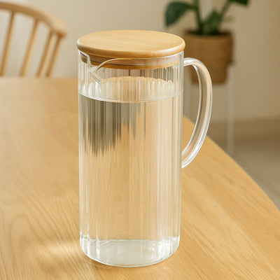 Dzbanek na wodę szklany NATO, ryflowane szkło 1,4 l