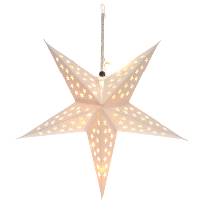 Gwiazda papierowa LED 43 cm, na baterie
