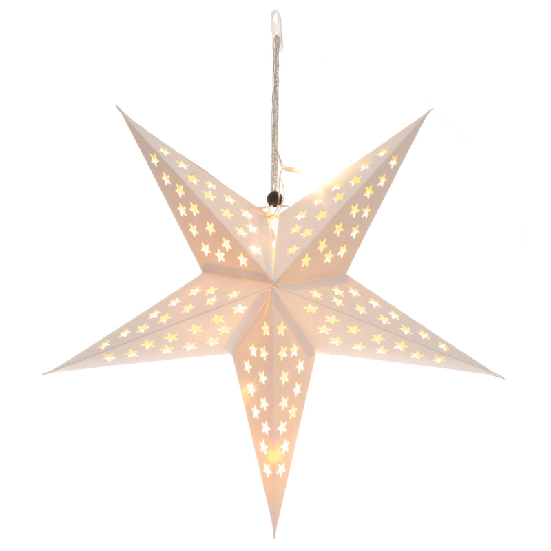 Gwiazda papierowa LED 43 cm, na baterie