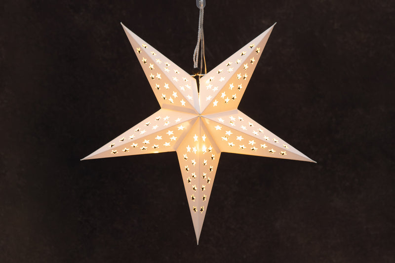Gwiazda papierowa LED 43 cm, na baterie