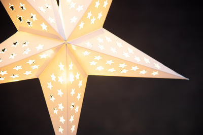 Gwiazda papierowa LED 43 cm, na baterie